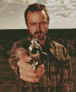 Jesse Pinkman With Gun Diamond Painting