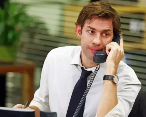 Jim Halpert On The Phone Diamond Painting