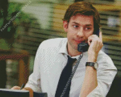 Jim Halpert On The Phone Diamond Painting