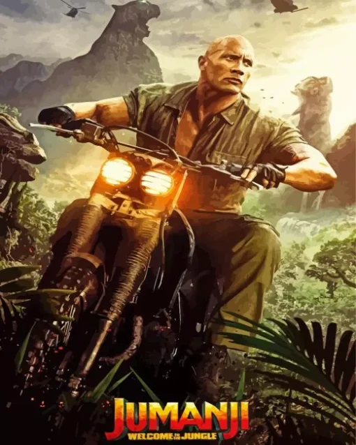 Jumanji Welcome To The Jungle Dwayne Johnson Diamond Painting