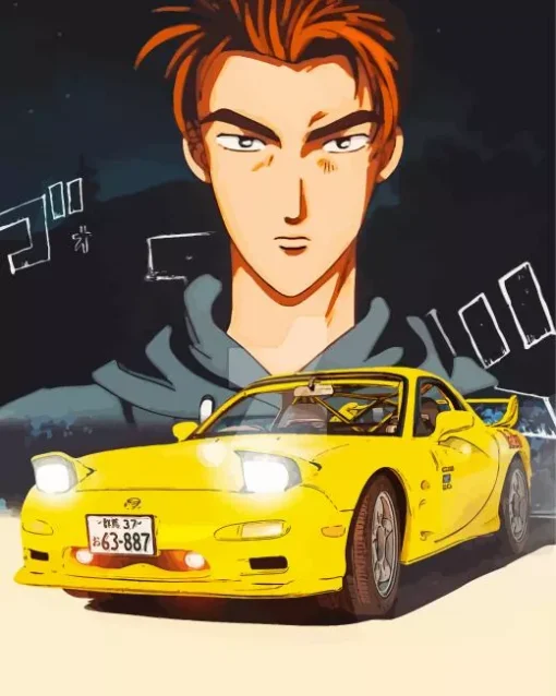 Keisuke Takahashi Initial D Poster Diamond Painting