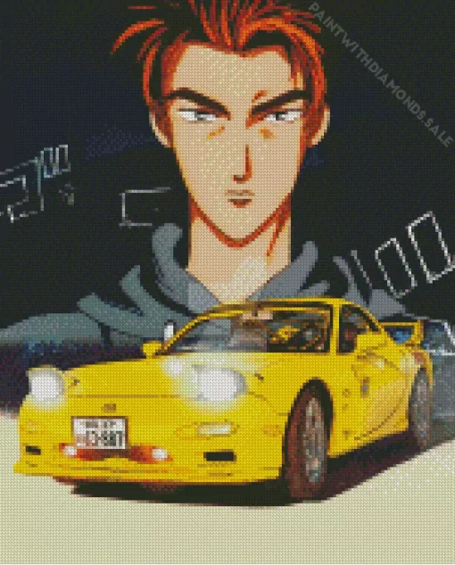 Keisuke Takahashi Initial D Poster Diamond Painting