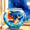 Koi Fish In A Bowl Diamond Painting