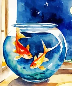 Koi Fish In A Bowl Diamond Painting