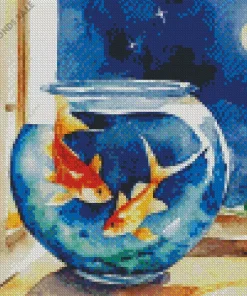 Koi Fish In A Bowl Diamond Painting