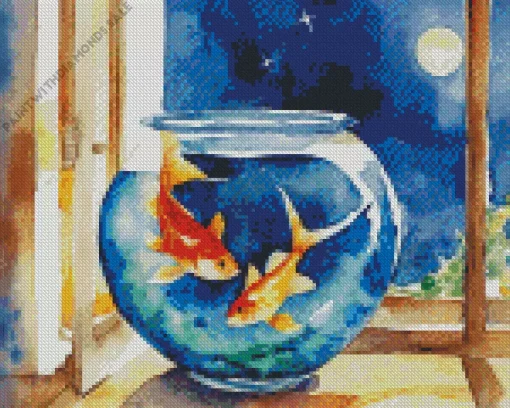 Koi Fish In A Bowl Diamond Painting