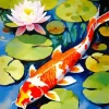 Koi In A Pond Diamond Painting