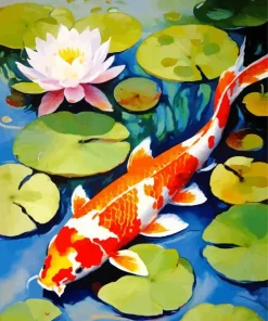 Koi In A Pond Diamond Painting