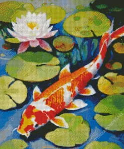 Koi In A Pond Diamond Painting