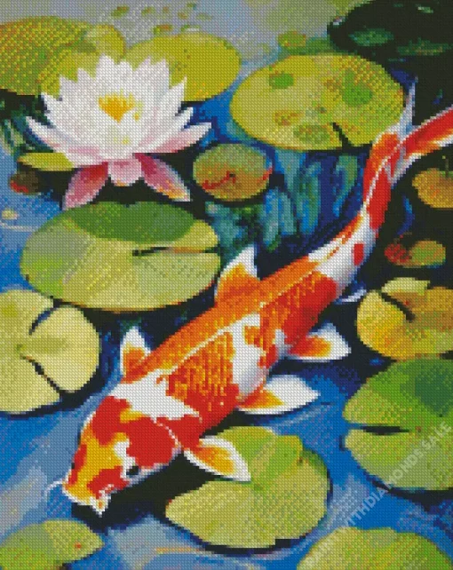 Koi In A Pond Diamond Painting