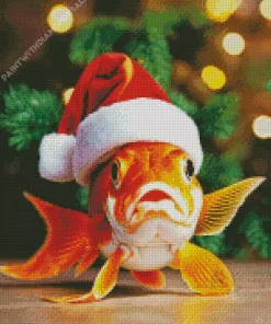 Koi With Santa Hat Diamond Painting