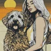 Labradoodle Dog With A Girl Diamond Painting