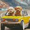 Labradoodle Dogs Driving Diamond Painting