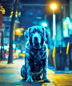 Labrador Retriever At Night Diamond Painting