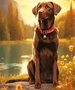 Labrador Retriever By Lake Diamond Painting