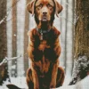 Labrador Retriever In A Snowy Forest Diamond Painting