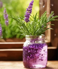 Lavender In A Glass Jar Diamond Painting