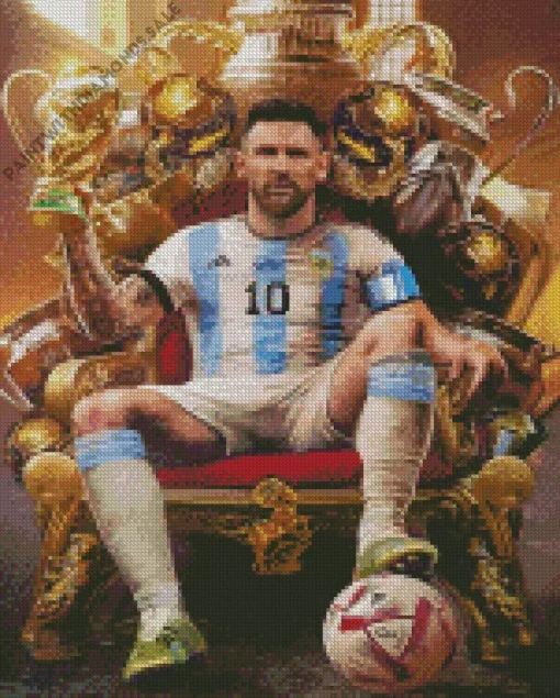 Lionel Messi With Golden Globes Diamond Painting