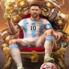 Lionel Messi With Golden Globes Diamond Painting