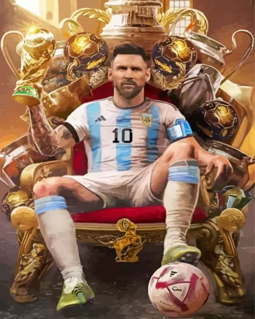 Lionel Messi With Golden Globes Diamond Painting