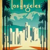 Los Angeles California Travel Poster Diamond Painting