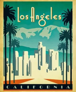 Los Angeles California Travel Poster Diamond Painting