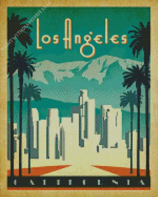 Los Angeles California Travel Poster Diamond Painting