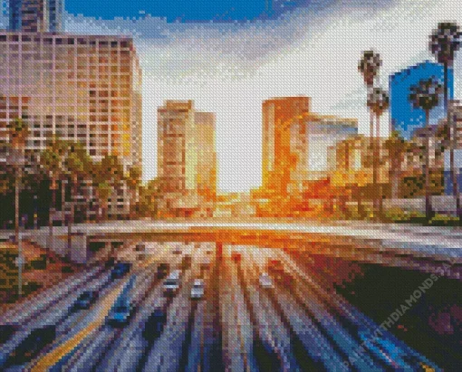 Los Angeles With Sunrise Diamond Painting