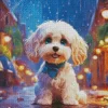 Maltese In Rain Diamond Painting