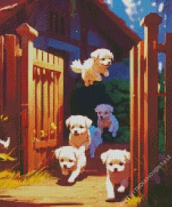 Maltese Puppies Diamond Painting