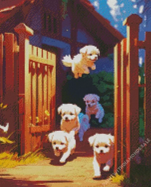 Maltese Puppies Diamond Painting