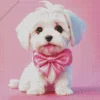 Maltese With A Pink Bow Diamond Painting