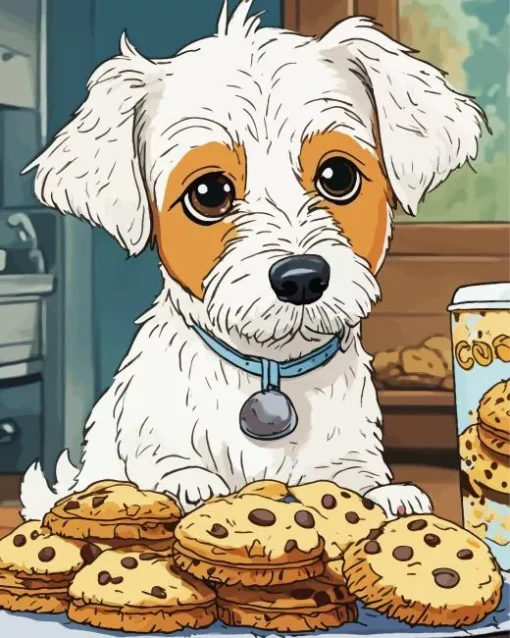 Maltese With Cookies Diamond Painting