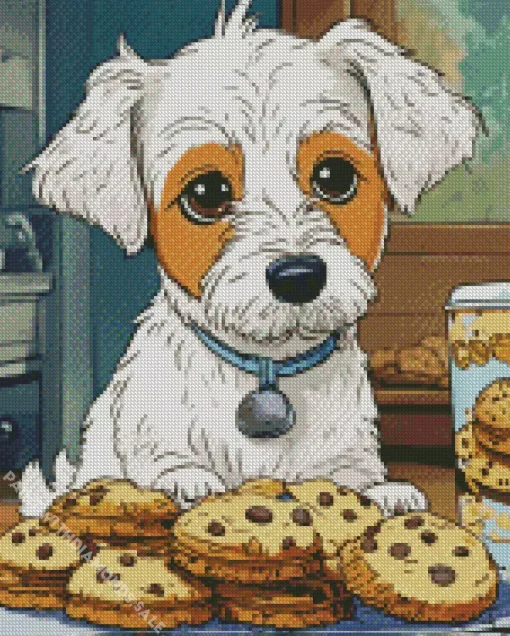 Maltese With Cookies Diamond Painting