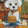 Maltese With Pancakes Diamond Painting