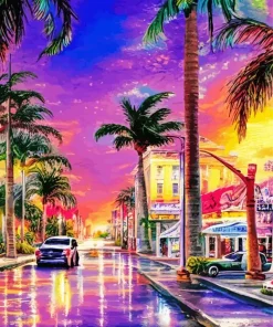 Miami Florida Street Diamond Painting