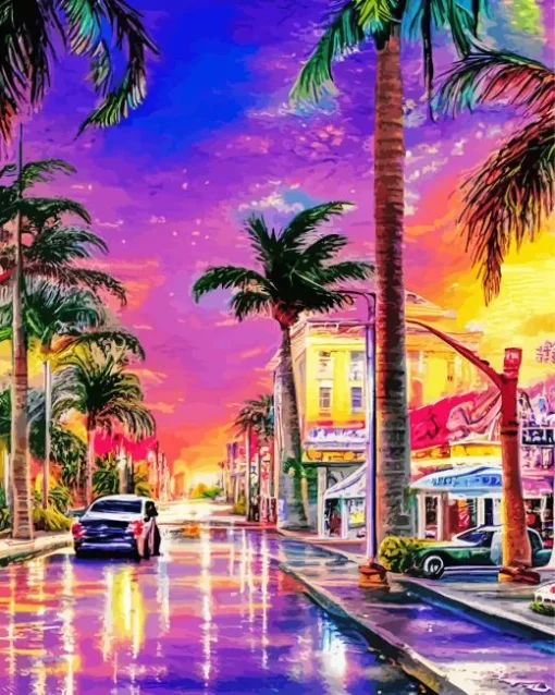 Miami Florida Street Diamond Painting