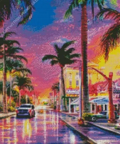 Miami Florida Street Diamond Painting