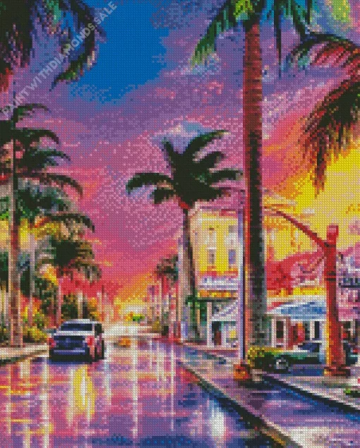 Miami Florida Street Diamond Painting