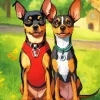 Miniature Pinscher Dogs Diamond Painting