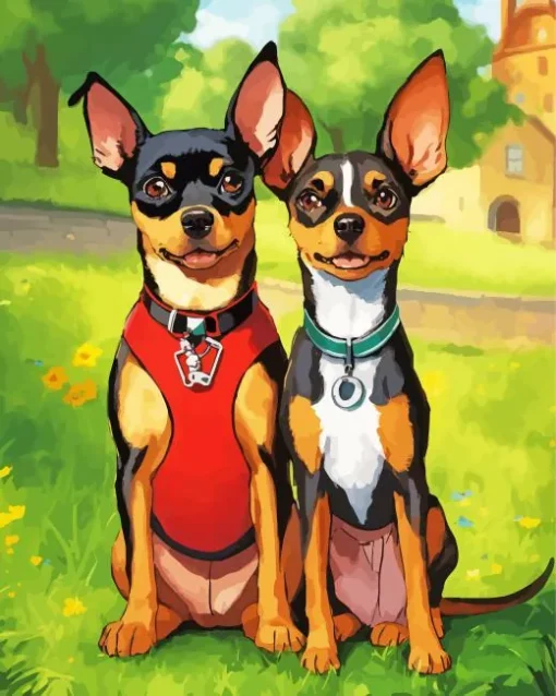 Miniature Pinscher Dogs Diamond Painting