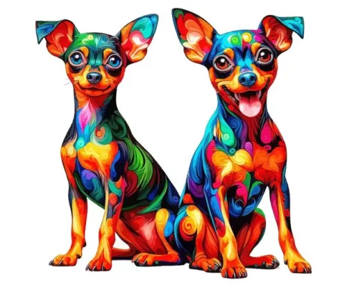 Miniature Pinscher Twins Diamond Painting