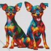 Miniature Pinscher Twins Diamond Painting