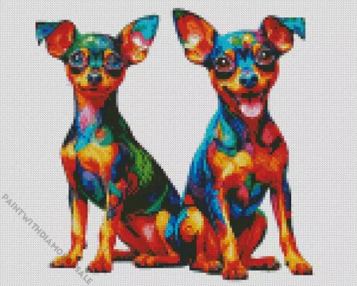 Miniature Pinscher Twins Diamond Painting