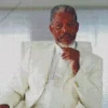 Morgan Freeman In White Suit Diamond Painting