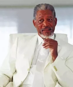 Morgan Freeman In White Suit Diamond Painting