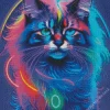 Neon Cat Diamond Painting