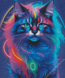 Neon Cat Diamond Painting