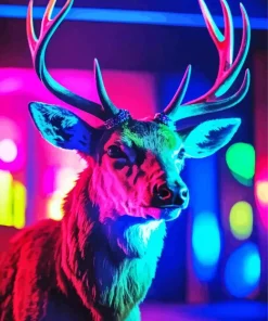 Neon Deer Art Diamond Painting