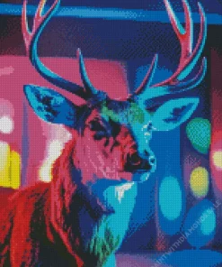 Neon Deer Art Diamond Painting